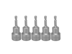 5pçs Chave De Boca Hexagonal Magnética Aço Galvanizado Broca Parafuso Para Parafusadeira Elétrica 18mm