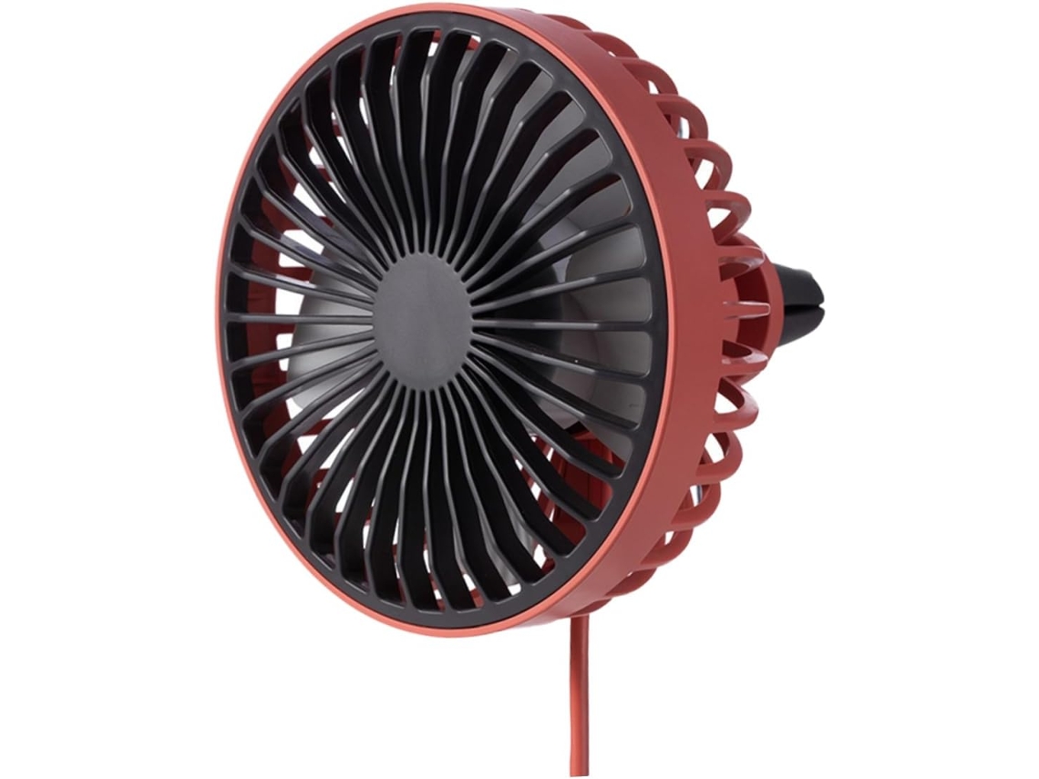 Ventilador Usb Compacto E Eficiente Para Carro Alipis, Acessório Simples Para Veículos, Vermelho