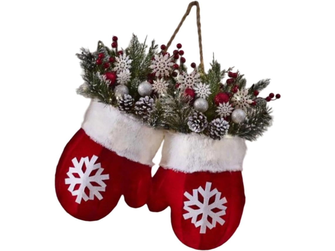 Conjunto De Decoração Natalina Com Luvas E Flocos De Neve, Meias Inquebráveis Para Lojas, Decoração De Natal