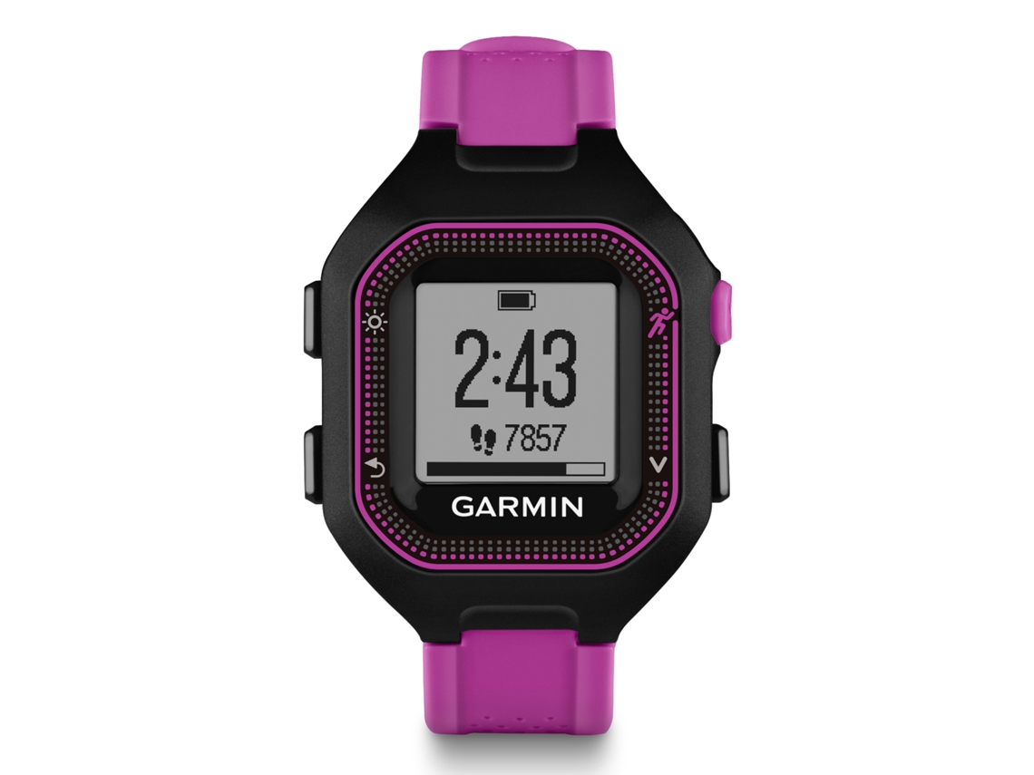 Relógio Desportivo GARMIN Forerunner 25 (Bluetooth - Até 8 h de autonomia - Preto e Rosa)