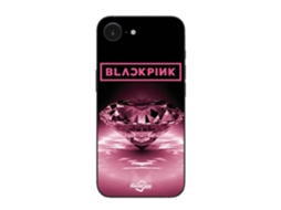Capa Coque Mania Para Iphone 16e Preta Com Diamantes Rosa.