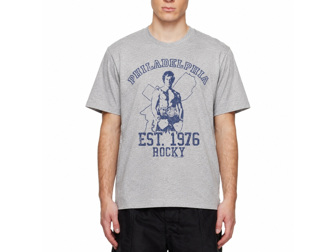 Rockinstone Rocky Movie Philidelphia Heather Gray Adult T-shirt Size:l