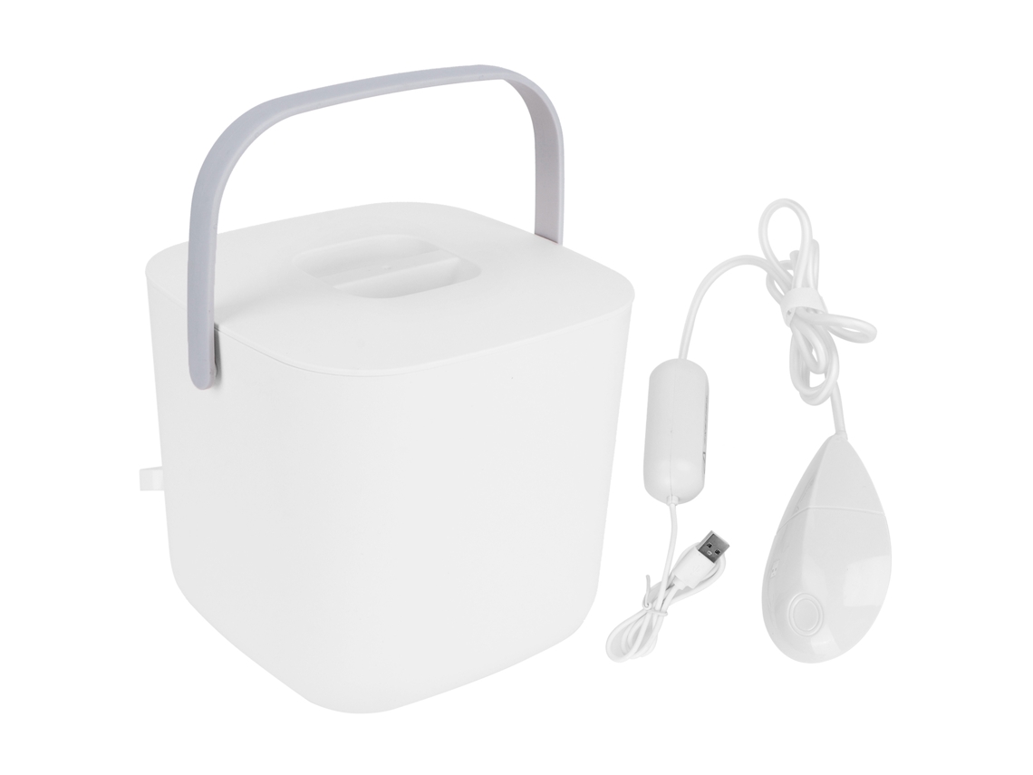 Máquina de Lavar Ultrassônica Portátil 8l, USB, para roupas íntimas e bebê, branca | S/MARCA