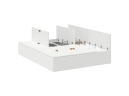 Estrado de Cama com Arrumação Branco 140 X 200 Cm MAISON EXCLUSIVE