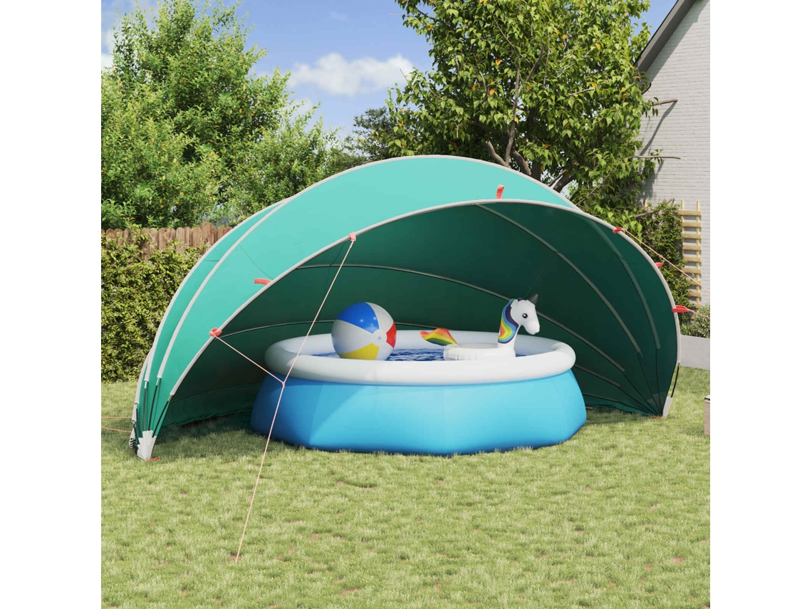 Vidaxl Cúpula De Piscina 592 X 590 X 275 Cm Verde Do Mar