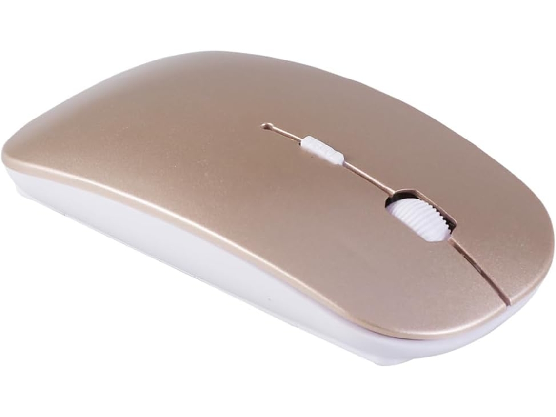 Mouse Sem Fio Ultrafino De 2, 4 Ghz Para Escritório, Compatível Com Pc, Laptop E Tablets, Ergonômico, Cor Dourada. Mouse Sem Fio Ultraf Gokoco