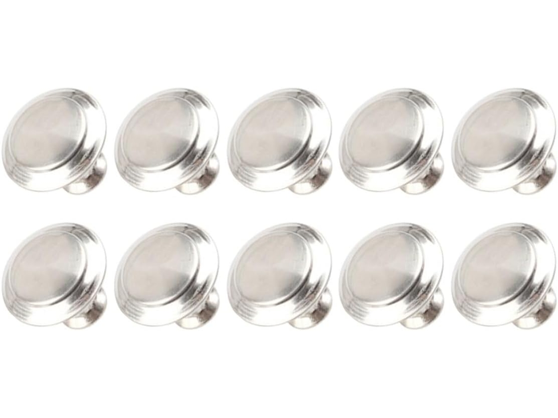 Cabilock Conjunto De 10 Puxadores Redondos Para Portas E Cômodas, Em Aço Inoxidável, Com Furo Único, Na Cor Prata