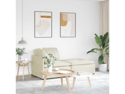 Vidaxl Sofá Modular Com Pufes E Almofadas Veludo Creme