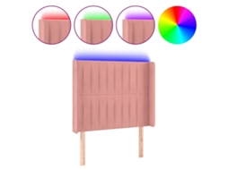 Cabeceira de Cama com Luzes Led Veludo Rosa MAISON EXCLUSIVE (103x16x118 cm)