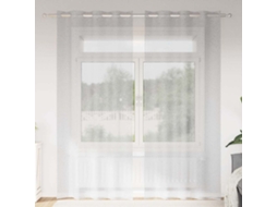 Vidaxl Cortina De Voile 2 Unid. Cinzento-claro 245 X 140 Cm Poliéster