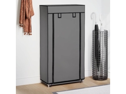 Vidaxl Sapateira Com Cobertura 58x28x106 Cm Tecido Cinzento