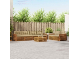 Vidaxl Conjunto De Sofás Para Exterior 7 Unid. Natural E Bege