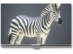 Porta de Visita Fino e Vibrante em Formato Zebra com Leve Organizador