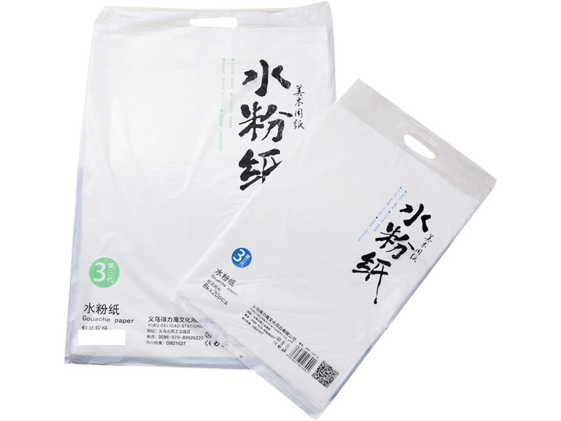 2 Conjuntos De Papel Guache Branco 120g 4k 8k