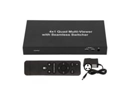Divisor interface multimídia HD 4 em 1, com controlo remoto, 1080p, plug UK S/MARCA
