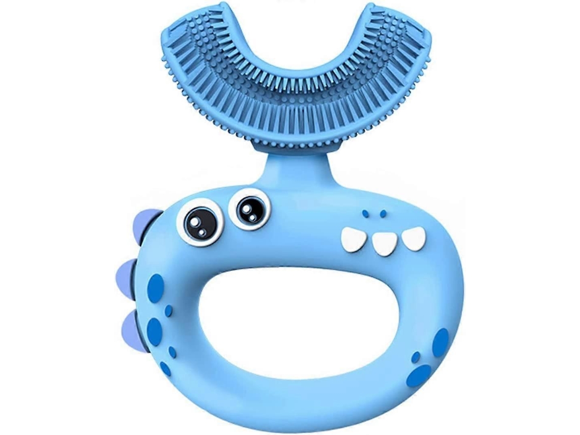Escova de Dentes Infantil em Formato U para Crianças Pequenas, com Cabeça Silicone Macio Qualidade Alimentar , Manual 360° Li GOKOCO