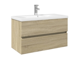 Conjunto de 2 Móveis de WC Cerâmica e Madeira MAISON EXCLUSIVE