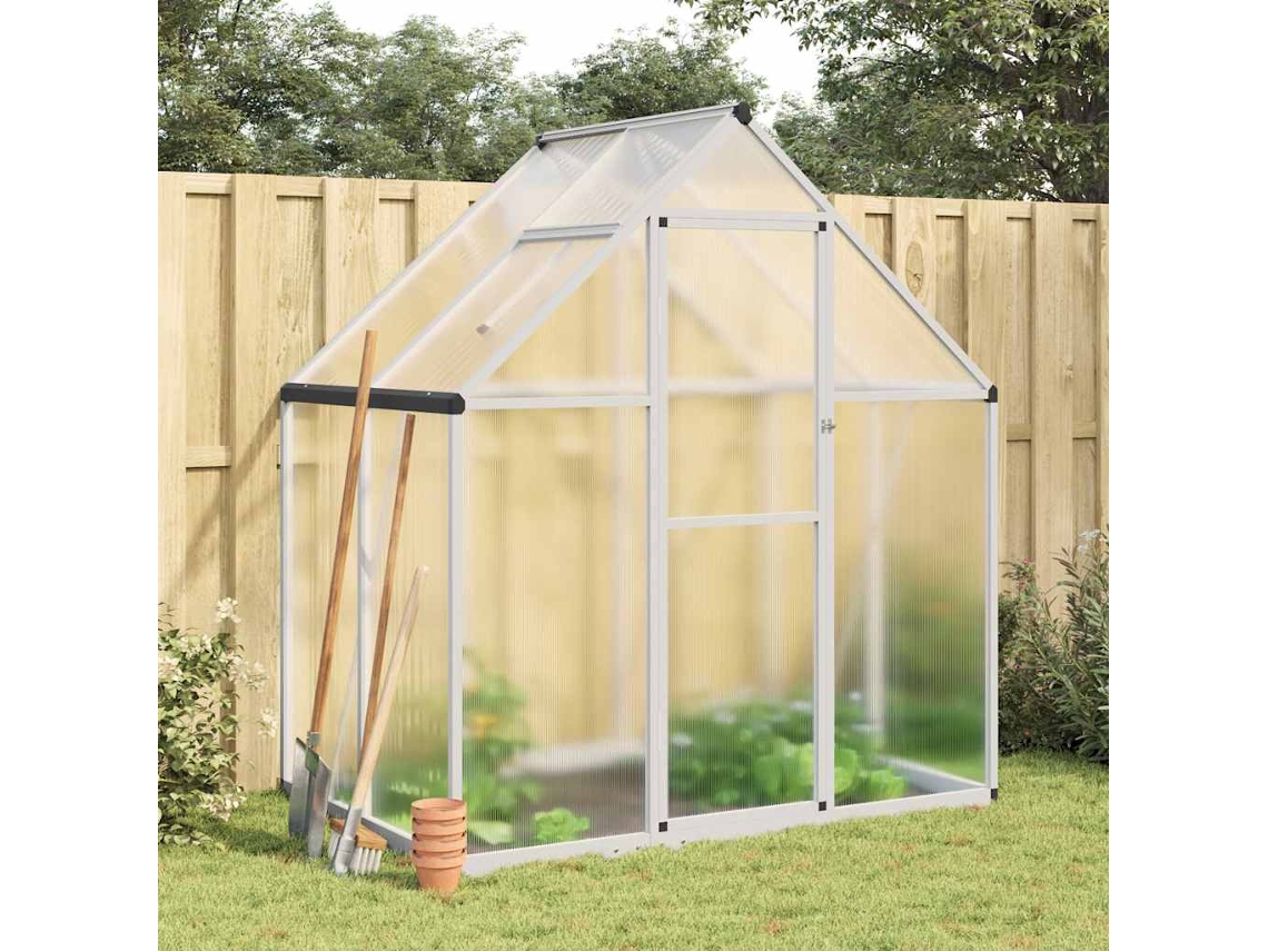 Vidaxl Estufa Com Estrutura De Base 169x114x195 Cm Alumínio Prateado