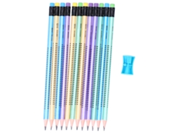 Set De 12 Lápices Para Pintura Y Dibujo Com Afiador, Antideslizantes, Repuesto De Papelería Oficina