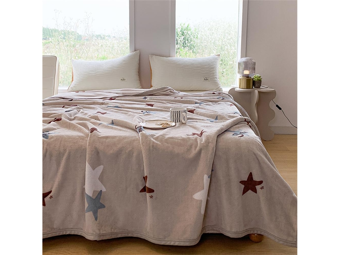 Manta de Flanela Estampada Fansu Microfibra Grossa Quente Fofa e Macia para Outono Inverno Colcha Quarto Sofá