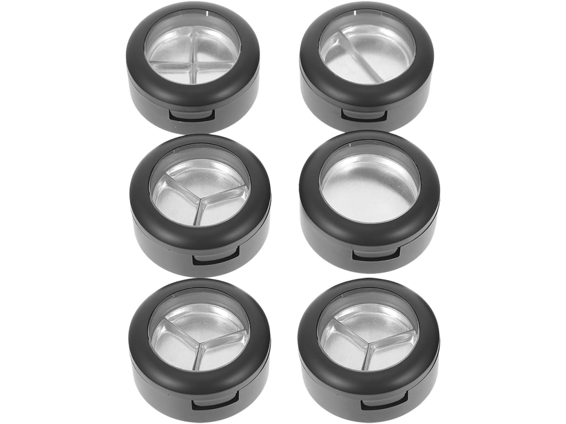 Conjunto De 6 Estojos Redondos E Recarregáveis Para Sombras, Em
