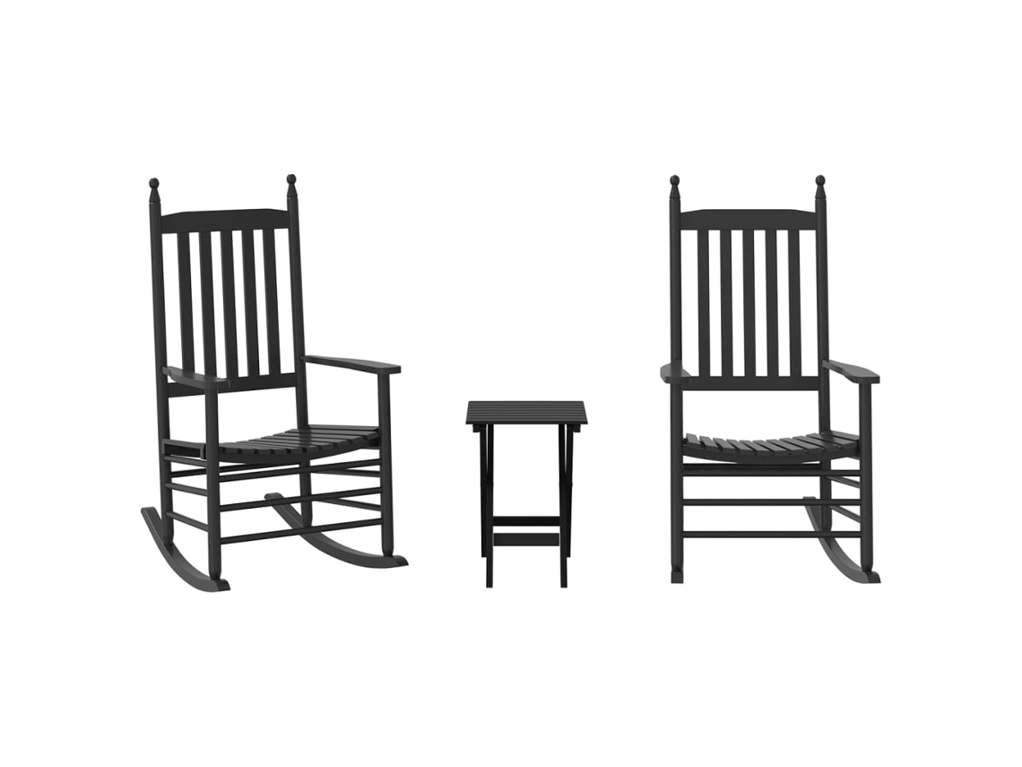 Rocking Chair, Rocking Chairs Vidaxl Preto Madeira