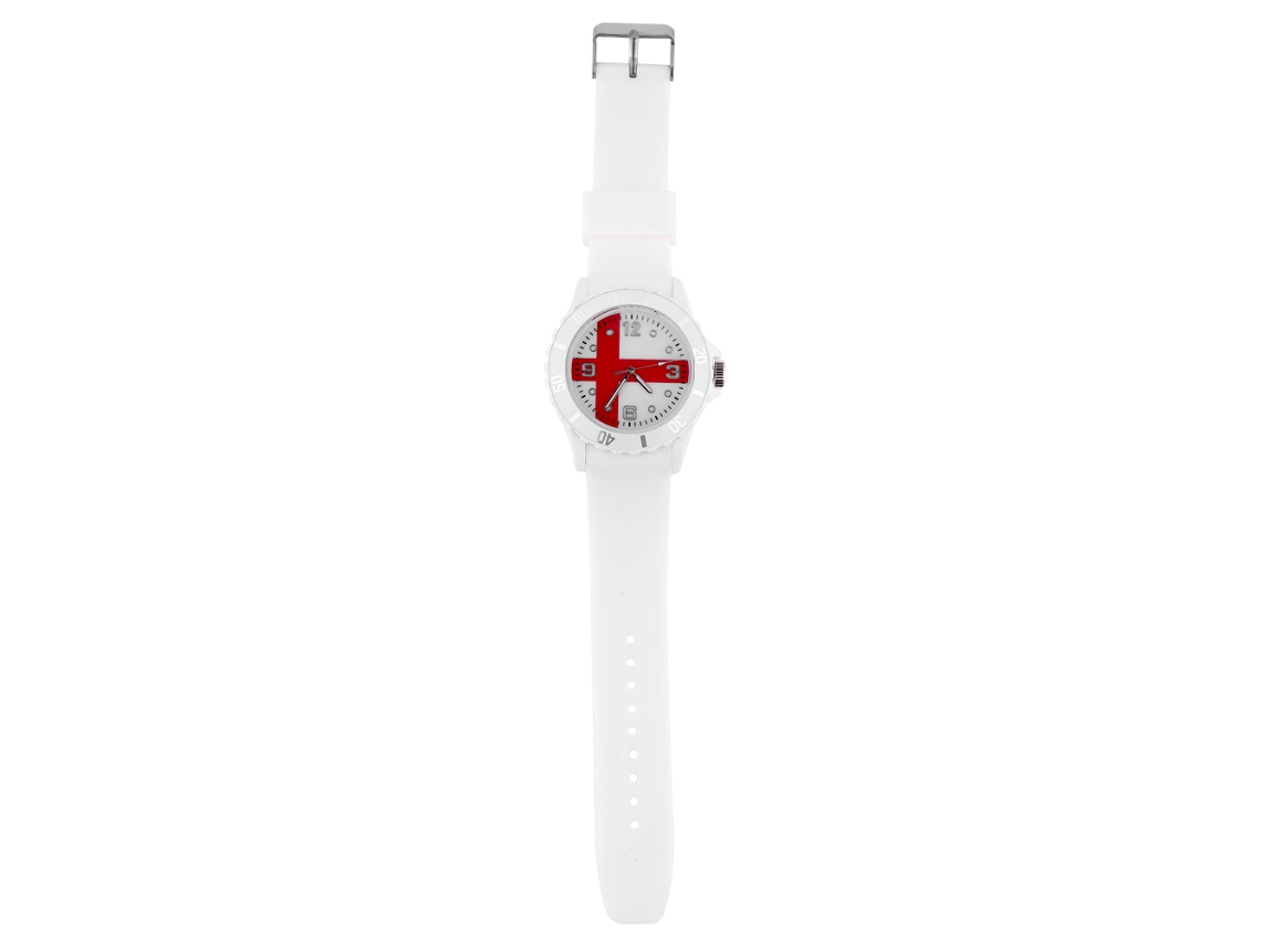 Relógio Analógico de Quartzo Pulseira de Silicone Mostrador Bandeira Inglaterra