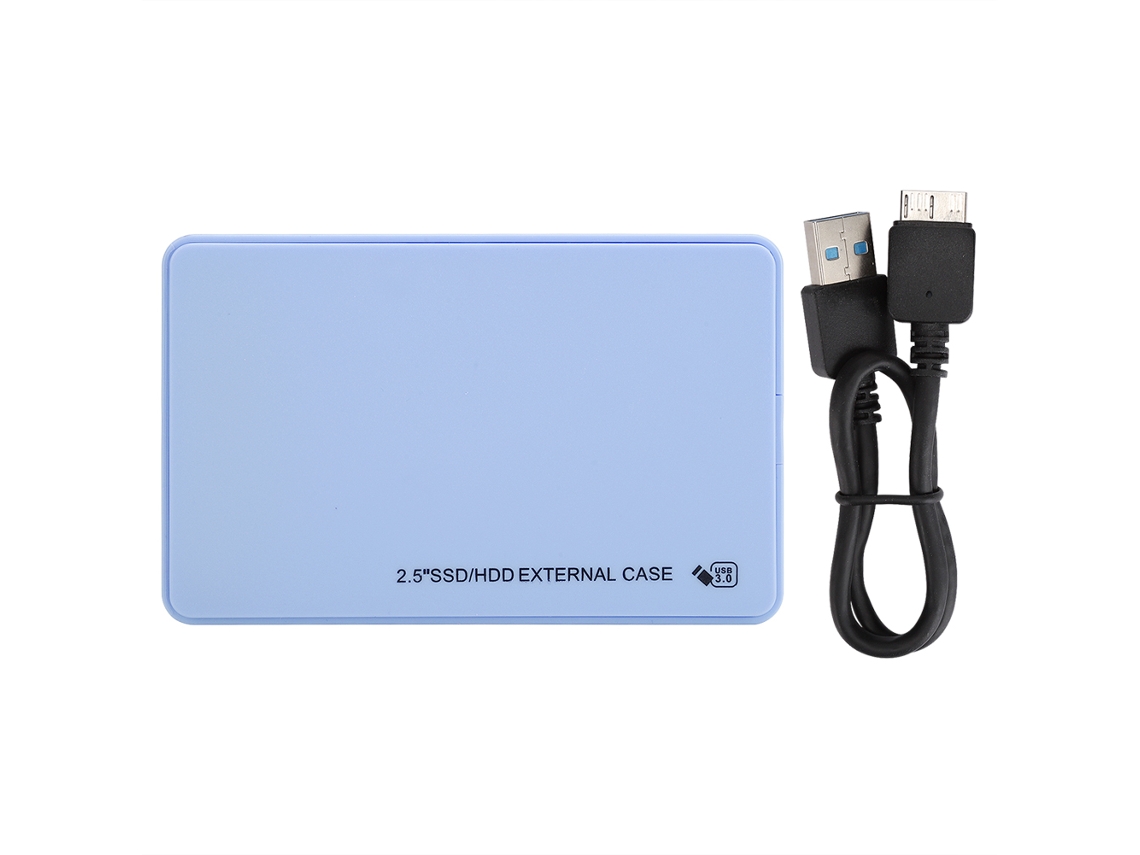 2026zentro-capa Externa Para Hd Móvel 2.5 Polegadas Abs Transmissão 5gbps Usb3.0 Sata Azul (sem Disco Rígido)