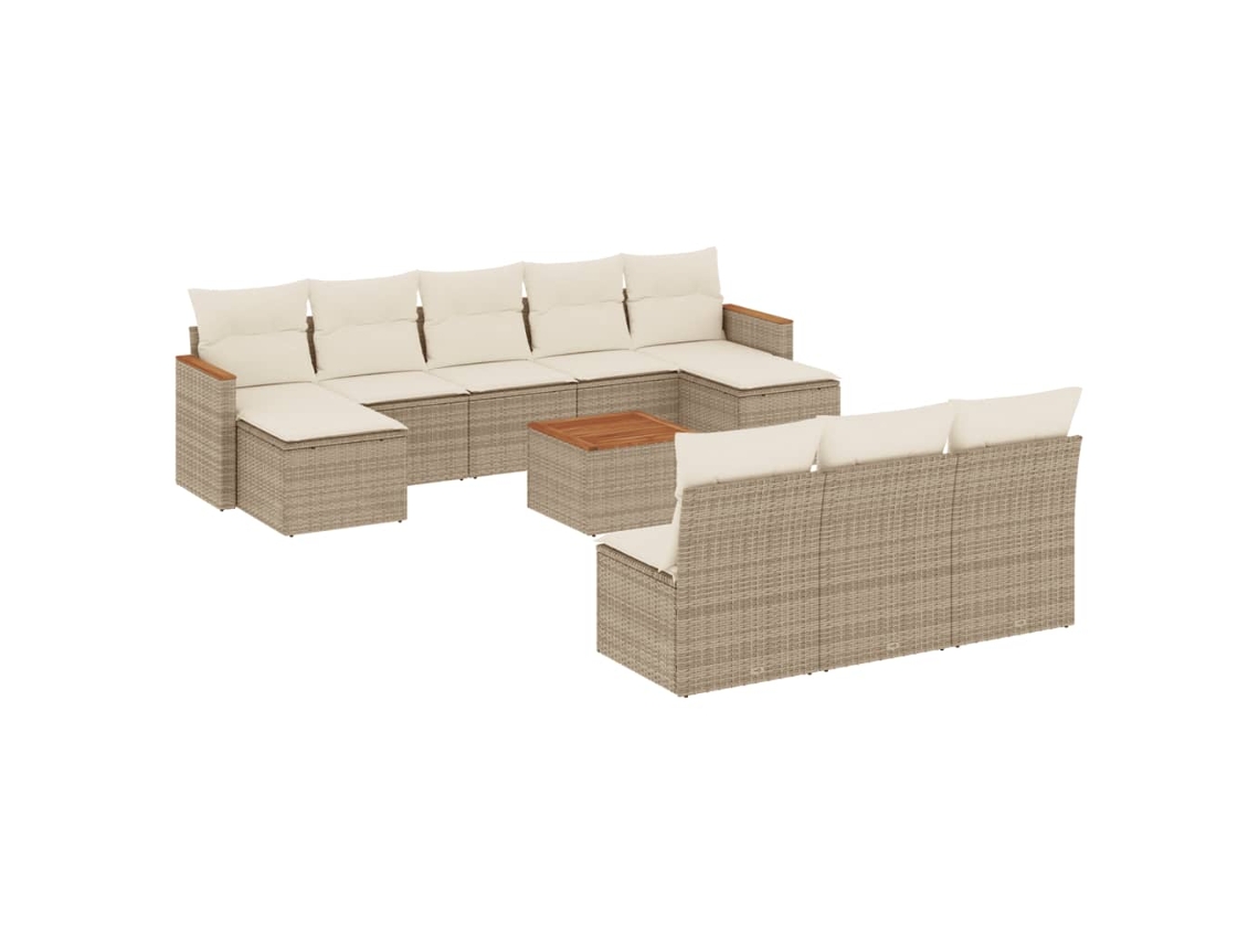 Garden Sofa Set, Garden Sofa Sets Vidaxl Bege Rattan / Vime (n/a)