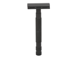 2026 porta Cuchillo de Barba de Doble Filo Manual Con Mango Largo Reutilizable Antideslizante Negro
