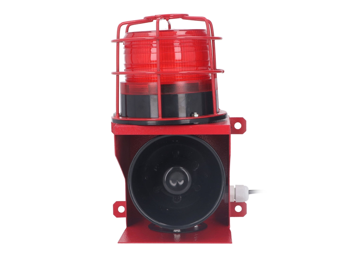 Sirene Industrial 115dB Alarme Sonoro Visual IP65 24V | S/MARCA
