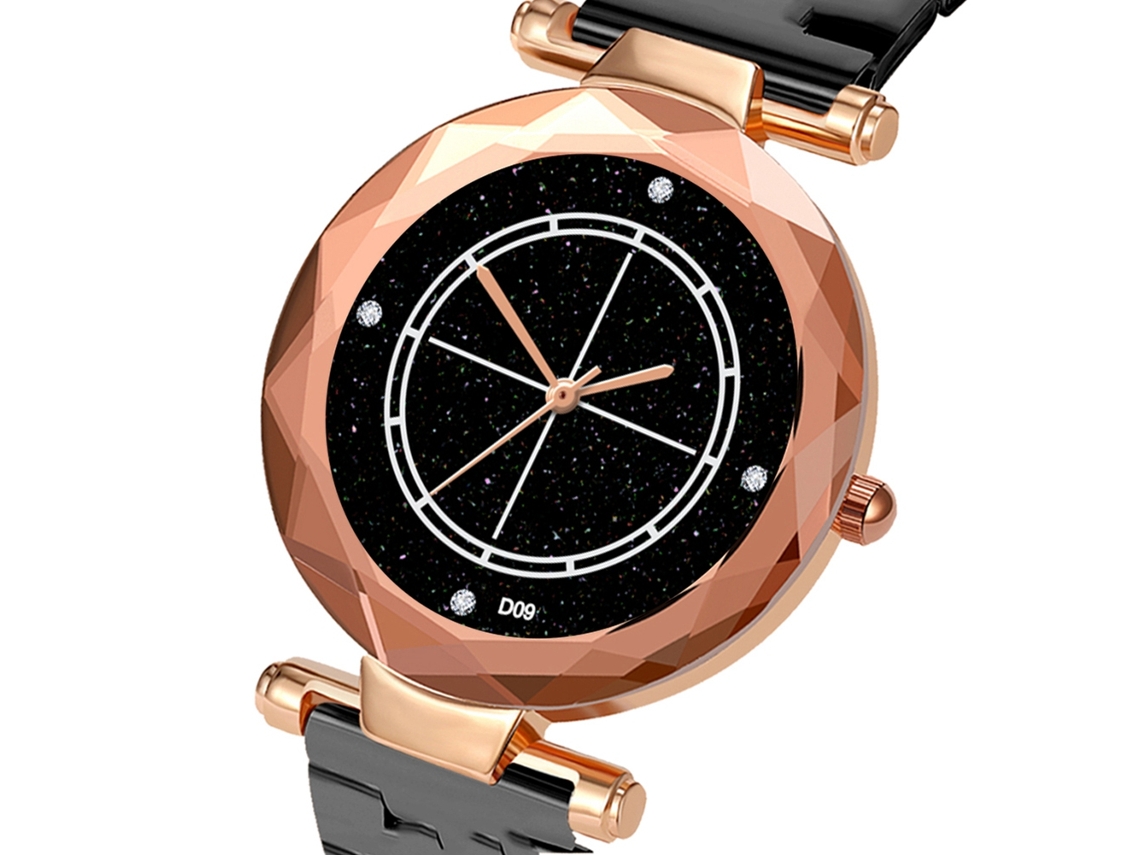 Reloj De Cuarzo Para Hombre Y Mujer Con Correa De Acero Dial Colorido De Pareja Casual (negro)