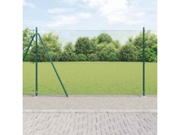 Vidaxl Cerca De Arame Soldado Com Base De Concreto 50 X 1,4 M Verde