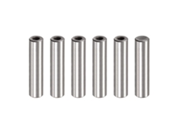Pino de rosca interna M6, 6 peças, 12x50mm, chanfro, plano, aço carbono, para eixo CHABERLU