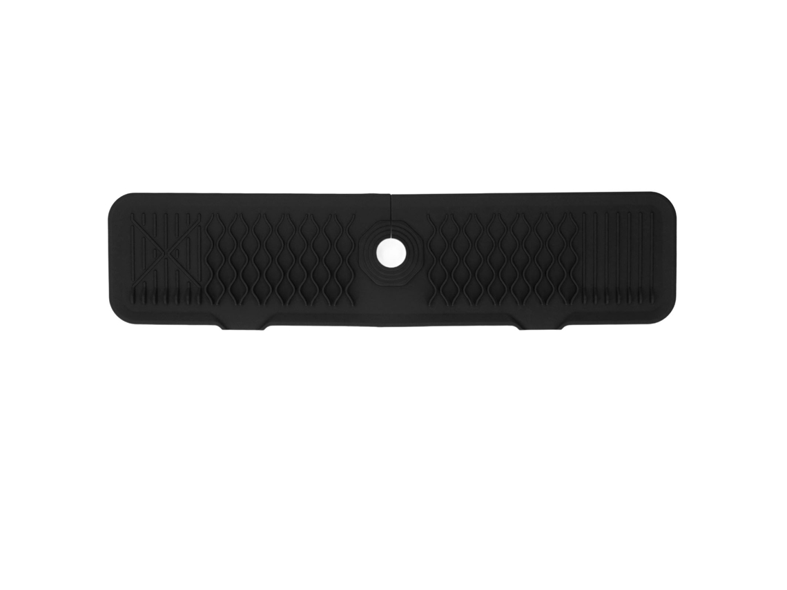 Guarda jatos de pia de silicone de 24 polegadas com suporte para esponja e sabão, preto