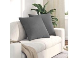 Vidaxl Travesseiros De Sofá 2 Unid. Tecido Cinza Escuro 60 X 60 Cm