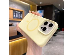 (amarelo Claro, Iphone 16) Capa De Silicone Líquido Para Iphone, Com Forte Fixação Magnética.