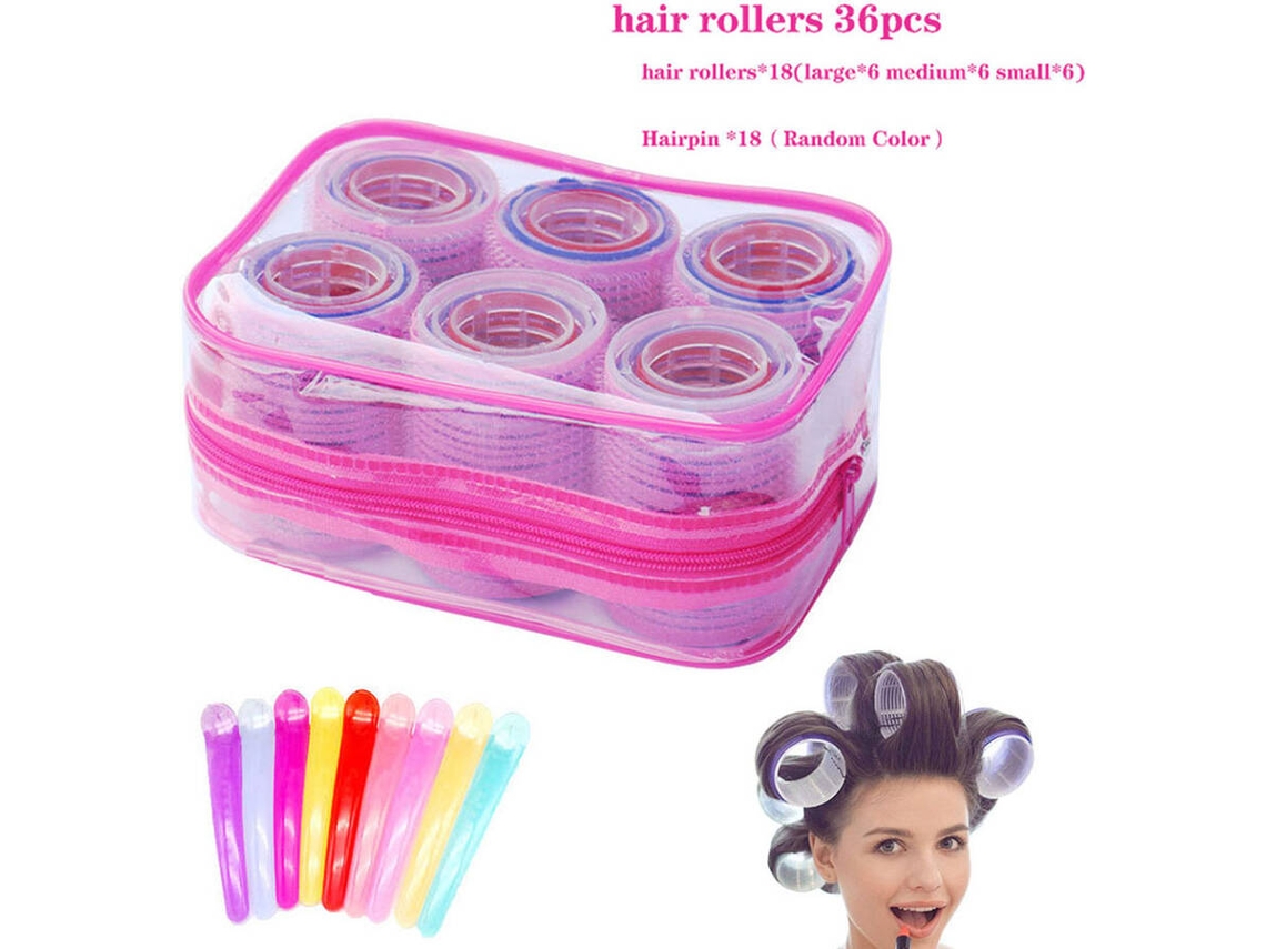 Conjunto de Modelador Autoaderente com Modelador de Cabelo Grande Médio Pequeno ZMDECQNA