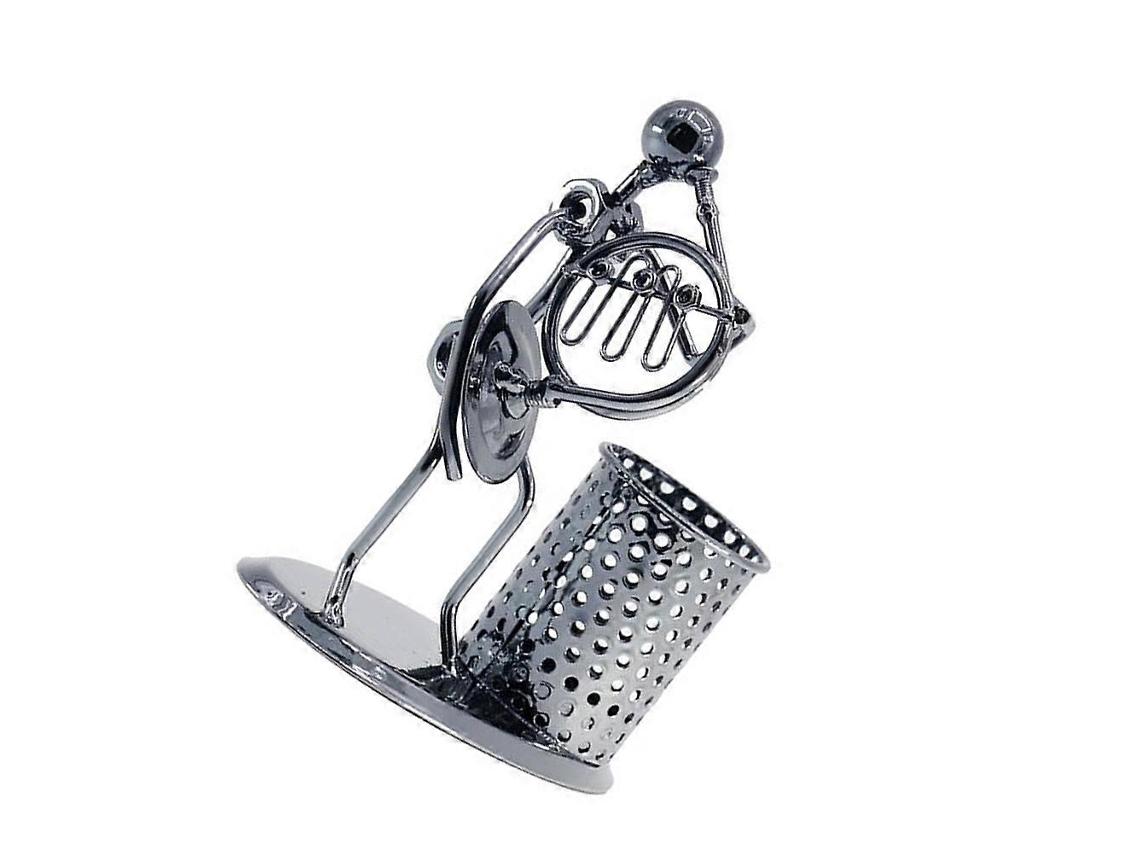 Suporte para Caneta Musical de Mesa, Prateado, Design Criativo BRILVIBERA