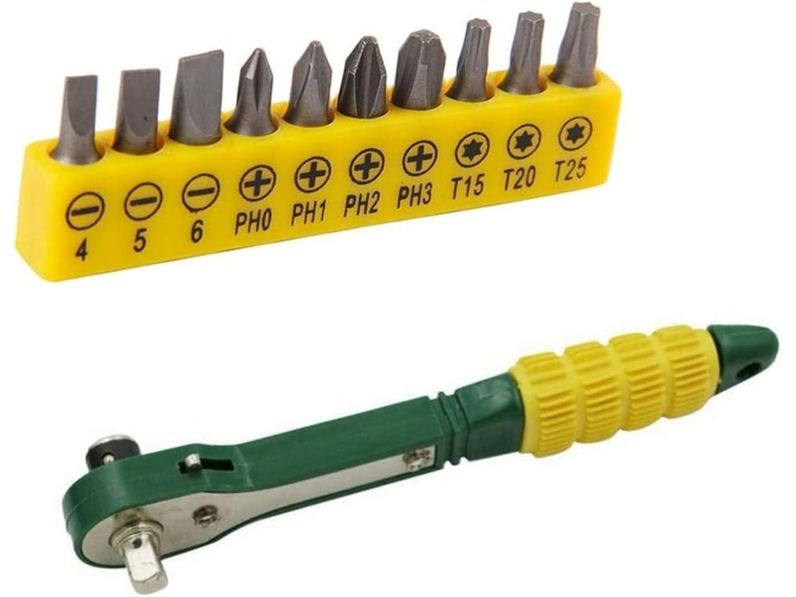 Chave De Rápida Com Encaixe 1/4" Soquetes 5 A 13 Mm E Bits T10 T25