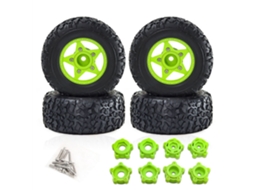 Conjunto 4 Pneus e Rodas D231 Todo o terreno Vermelhos, Melhorados, Camiões Rc Curta Distância, Escalas 1/8 e 1/10. Peças e Acessórios Modelos. MDUG