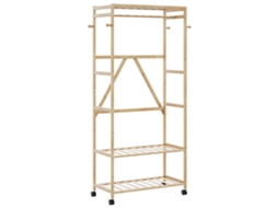 Clothes Rack, Clothes Racks Vidaxl Marrom Bambu (90 Cm)