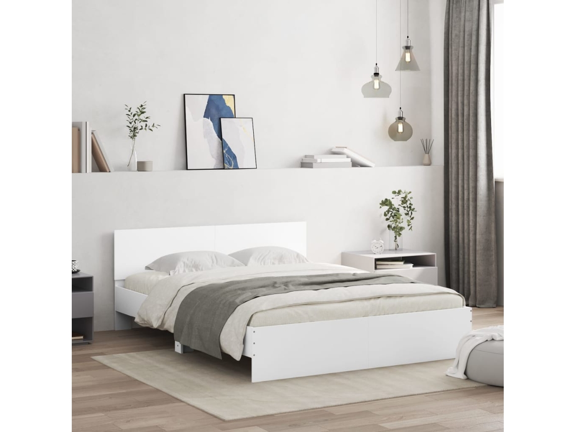 Estrutura De Cama Com Cabeceira 140x200 Cm Branco