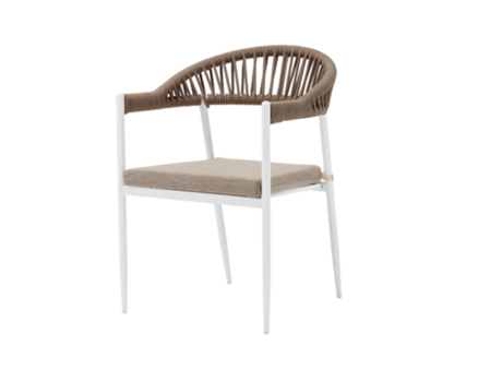 Cadeira Externa Well Home Adel White Mocha Elegante E Funcional Wellhome