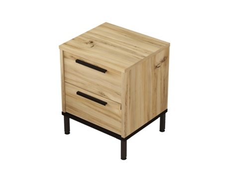 Mesa De Cabeceira Com 2 Gavetas E Pés De Metal VENPRODIN