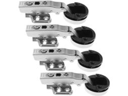 Conjunto De 4 Dobradiças Hidráulicas Prateadas Para Portas Vidro, Com