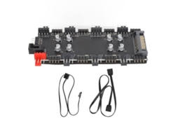 12v 4pin Argb E Hub Pwm Hub De 8 Canais Para Ventilador De Pc Com Fonte De Alimentação Sata