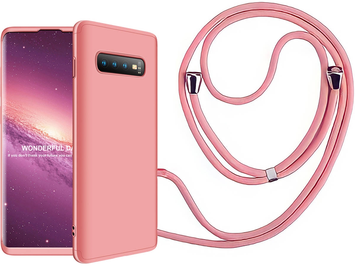 Capa Samsung S10 Plus Slim Armor 360º com Fita Rosa