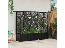 Vidaxl Cama Elevada Com Treliça E Telhado Preto 202 X 40 X 136 Cm Pp