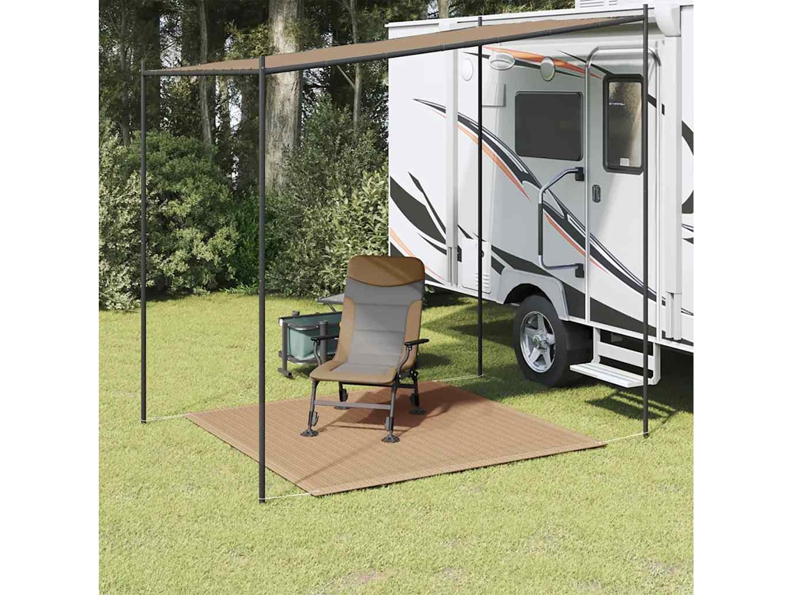 Vidaxl Tapete De Campismo Para Tenda 200x200 Cm Cinzento-acastanhado